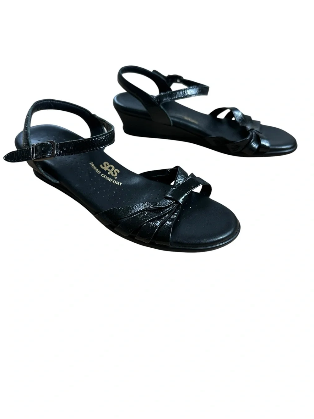 SAS Strippy Quarter Strap Wedge Sandals